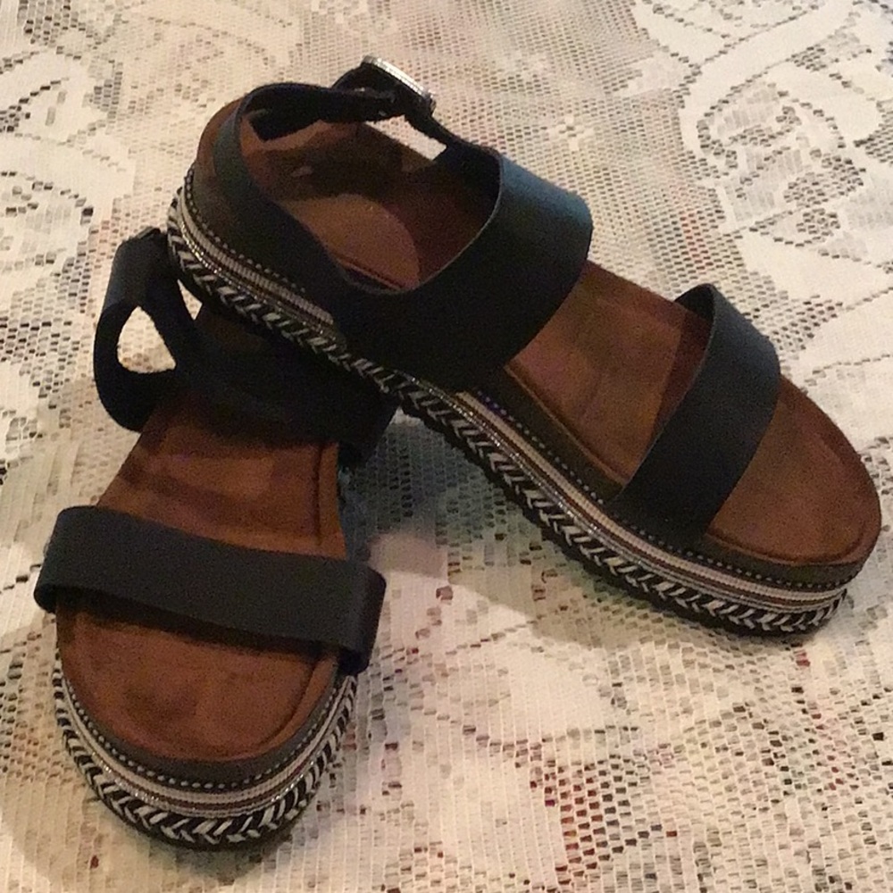 COPY - Sz.11 London Rag “Lindley” Black Platform Sandals